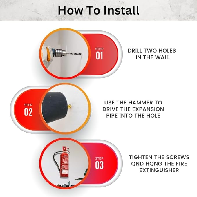 Fork Fire Extinguisher Mount, Wall Hook, Red, (1 Bracket)