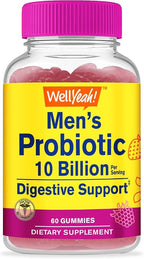 Probiotic Gummies for Men with 10 Billion CFUs, Restore Natural Digestive Balance, Reduce Gas, Bloating, and Irregularity, Gluten Free, Non-GMO, Vegetarian - 60 Gummies