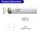 4 Pack F15T12/K&B Soft White 15W T12 Linear Fluorescent Bulb,Replacement for GE10185 Philips 141465 F15T12/WW,G13 Medium 2-Pin Base 18 Inches