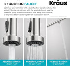 KRAUS Bolden 2-in-1 Commercial Style Pull Down Single Handle Water Filter Kitchen Faucet for Reverse Osmosis or Water Filtration System in Spot-Free Antique Champagne Bronze, KFF-1610SFACB