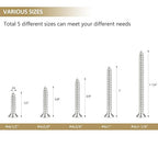 202 Pieces #4 x 1/2" 5/8" 3/4" 1" 1-1/4" Phillips Countersunk Head Self-Tapping Screws, Wood Screws Assortment Kit, 304 Stainless Steel