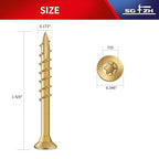 #8 x 1-5/8" Deck Screws (138Pcs) 1lb. Exterior Wood Screws. Carbon Steel, Tan, Flat Head, Rust Resistant epoxy Coated, with T25 Star Bit