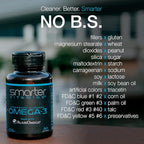 (3 Pack) Smarter Omega 3 Fish Oil, Berry Flavor, Burpless, Tasteless, 2000mg, DHA EPA Triple Strength Brain, Joint and Heart Support, Made with AlaskOmega®