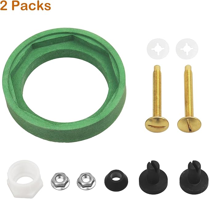 2 Pack 3'' Toilet Tank to Bowl Coupling Kit, Fits for American Standard Champion 4 Toilet Parts AS738756-0070A, Includes Gasket, Bolts and Other Essential Parts for Most 3 Inch Flush Valve
