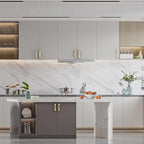 Asidrama 10 Pack 3.75 Inch(96mm) Brushed Gold Kitchen Cabinet Handles, Cabinet Pulls Kitchen Cabinet Hardware for Cupboard Drawer Pulls