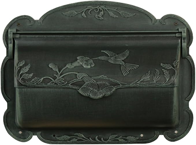 Special Lite Hummingbird Horizontal Wall Mount Mailbox - Verde Green Aluminum Mailbox for Wall Mount - SHB-1004-VG