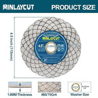 Diamond Tile Saw Blade 4-1/2" 115mm Cut Off Wheel for Cutting and Grinding Porcelain Ceramic Tile Marble Artificial Stone