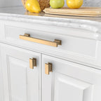 Asidrama 30 Pack 5 Inch(128mm) Hole Centers Champagne Bronze Kitchen Cabinet Handles,Brushed Brass Cabinet Pulls Kitchen Cabinet Hardware for Cupboard Gold Drawer Pulls