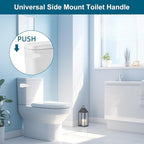Universal Side Mount Metal Toilet Handle Replacement Kit Compatible with American Standard/Mansfield/Gerber/TOTO/Kohler Toilet, Toilet Tank Flusher Lever with Flapper Chain, White