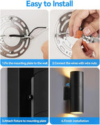 KIZON Dusk to Dawn Outdoor Lighting 2 Pack, Modern Outdoor Wall Lights Black Exterior Lighting Fixtures Wall Mount with E26 Base, Waterproof Sconce Porch Light with Bulbs Included, ETL Listed