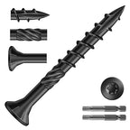 #8 x 1-1/2" Deck Screws (1610Pcs) 10lb. Carbon Steel, Black, Flat Head, Rust Resistant epoxy Coated, with T25 Star Bit