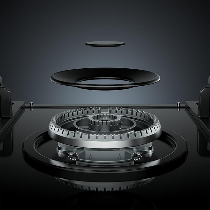 Empava 36" Bulit-in Tempered Glass Gas Cooktops 5 Italy Imported Sabaf Burners Stove Tops, 36 Inch, Black