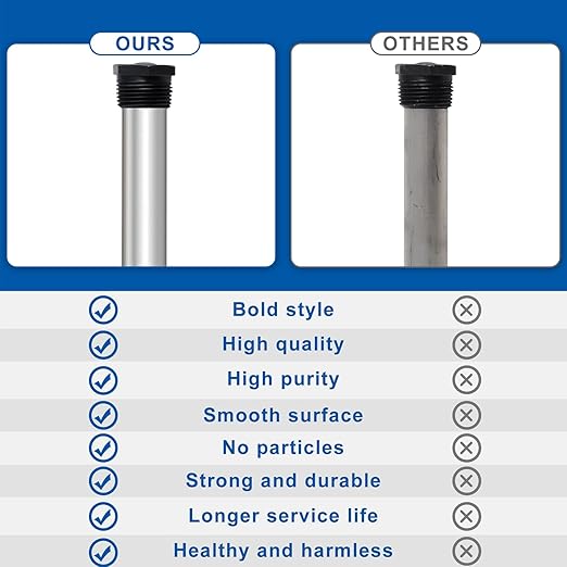 PODOY Magnesium Anode Rod 44" for Hot Water Heater,Compatible with Rheemm A.O. Smithh Giantt,Reliancee Richmondd,Hex Head 3/4" NPT x 44" Corroation Protect Rotten Egg Smell for Home Water Tank