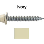 #14 Metal ROOFING SCREWS: (250) Screws x 1-1/2" IVORY Hex Head Sheet Metal Roof Screw. Self starting/tapping metal to woodsheet metal siding screws with EPDM washer. for corrugated roofing