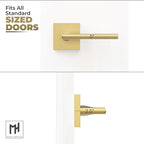 Mega Handles Prime Dummy Lever, Door Handle for Closet or French Doors, Single Side Door Levers, Non-Turning, Fits All Standard Door Sizes, Covered Screws Included - Satin Brass (2 Pack) 5"