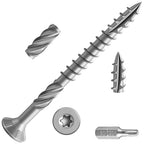 #10 * 3" 304 Stainless Steel Deck Screws, (151pcs) 2 lbs.Exterior Wood Screws, Rust Resistant epoxy Coated, Bronze, T25 Star Bit