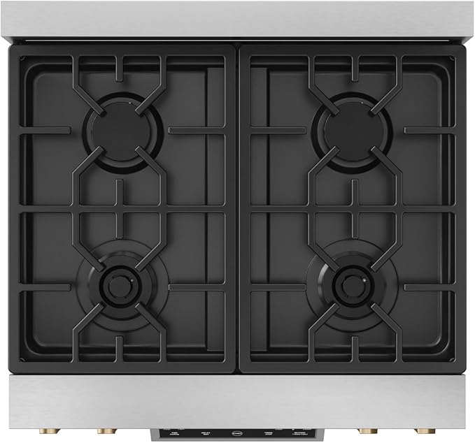 Gordon Ramsay by THOR Kitchen 30 Inch Professional Gas Range with Tilt Panel Touch Control in Stainless Steel/Bronze
