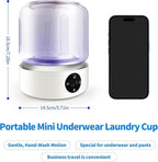 Underwear Washer, Portable Mini Washing Machine,Upgraded Mini Washings Machines,Type-C Rechargeable Cordless Washing-Machine, Laundry Cup for Bra, Underwear, Socks UV 1.5L
