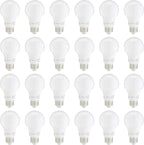 Amazon Basics A19 LED Light Bulb, 60 Watt Equivalent, Energy Efficient 9W, E26 Standard Base, Soft White 2700K, Non-Dimmable, 10,000 Hour Lifetime, 24-Pack