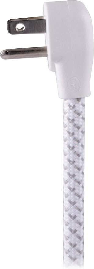 Philips 6 Outlet Power Strip Surge Protector, 6 Ft Power Cord, Designer Braided Extension Cord, Flat Plug, Perfect for Office or Home Décor, 1080 Joules, White, SPC3054WA/37