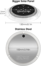 Solar Dock Lights, Super Bright Disc LED Outdoor Waterproof, Anti-Slip & Anti-Trip Flat Low Profile for Marine, Deck, Ground, Pool, Pier, Pathway, Step (Warm White, 12Pack)