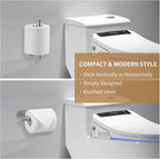 Toilet Paper Holder,Brushed Nickel,Wall Mount, Upgraded Adhesive Toilet Roll Holder,no Drilling,Bathroom/Rv/Washroom,SUS 304 Stainless Steel,Rustproof (Brushed Nickel, 1 Piece)