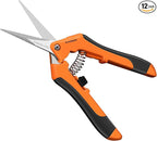 VIVOSUN 12-Pack 6.5 Inch Gardening Scissors Hand Pruner Pruning Shear with Straight Stainless Steel Blades Orange