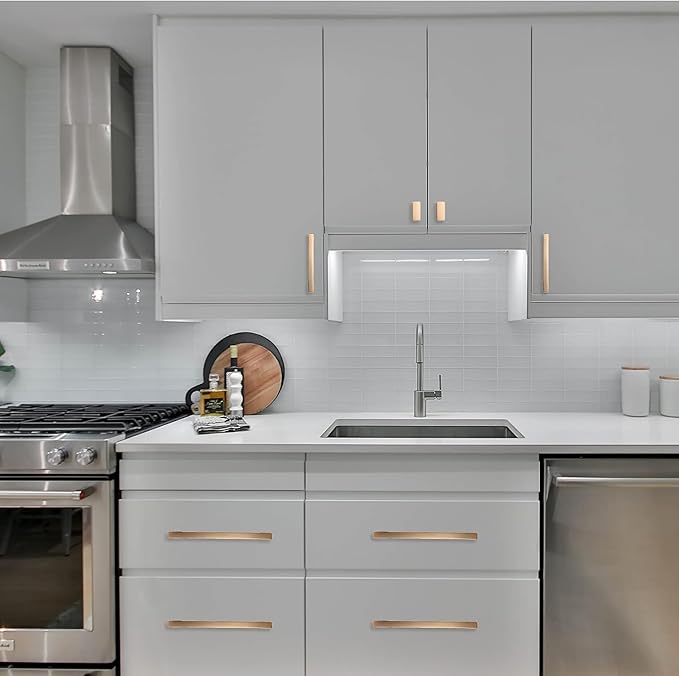 COTYKILEY 6 Pack 10 Inch(256mm) Champagne Copper Cabinet Handles Gold Kitchen Cabinet Pulls Cabinet Door Handles Kitchen Cabinet Hardware Cupboard Drawer Pulls Dresser Handles