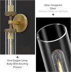 Brass Hardwired Wall Sconces, 30" Bathroom Wall Sconce, Gold Wall Sconce Double Lights , 30" Knurled Linear Wall Light, Sconces Wall Lighting Glass, Vanity Light for Bathroom, Living Room, Bedroom