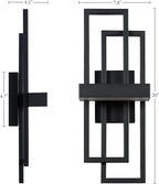 LamQee 2 Pack 20" Modern Outdoor Wall Light, Integrated LED 1000LM Exterior Lighting Fixture Rectangle Outdoor Sconce, Matte Black Metal Wall Mount Porch Light Outside Lamp for House Garage Door Patio