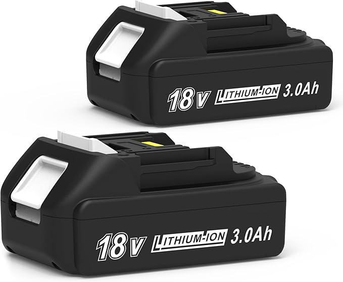 3000mAh 18V Battery Replacement for Makita 18V Battery Compatible with 18 Volt BL1830B BL1840B BL1850B BL1860B BL1815B Battery (2 Packs)
