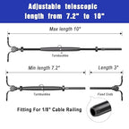10-Pack Cable Railing Kit T316 Stainless Steel Adjustable Angle Cable Railing Hardware for Wood Posts, Black