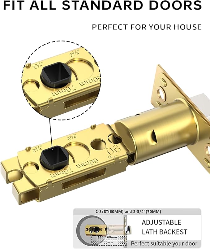 Asidrama 4 Pack Passage Champagne Bronze Door Handles, Door Lever with Door Knobs Indoor for Bedroom or Bathroom, Heavy Duty Door Handles Interior with Locks for Left Right Sided Doors