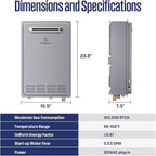 Westinghouse Tankless Water Heater Propane Outdoor Installation Max 5.1 GPM 120,000 BTU, Temp Self Modulating Non Condensing High Efficiency Water Heater for House or Commercial, APOLO Performance