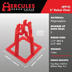 HERCULES 3" Rebar Chair - (50 Count) Superior Strength & Quality Concrete Snap Rebar Chair