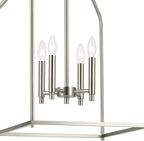 Kichler Madden 25.5" 4 Light Pendant in Brushed Nickel, Soft Modern Fixture, for an Entryway, Breakfast Nook, Laundry Room, (25.5" x 16"), 52722NI