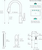 APPASO Touchless Kitchen Faucet with Pull-Down Sprayer, Kitchen Sink Faucet Touchless Brushed Nickel, Single Handle Hands-Free Motion Sensor Faucets Suitable for 1 or 4-Hole Sink, Stainless Steel