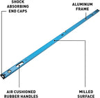 OX Tools Trade Series 8ft Non Magnetic Box Beam Levels - 96 inch Level Aluminum Body Level Hand Tools - Magnified Vials, Shock Absorbing End Cap, Soft Grip Handle Leveler Tool OX-T024224