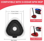 Triangule Flat Mop Replacement Pads, Spin Mop Pad Replacement, 10 Pack Mop Refill Pads, 1 Mop Base and 1 Scraper for Cleaning Floor, Wall, Ceiling, Easy to Replace