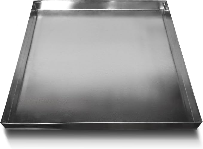 26GA Galvanized Drain Pan W/O Hole - Rust-Free Made for Electric Water Heater & Air Conditioning Units Protects Floor from Water Damage, Easy to Install- 25" x 27" x 2"