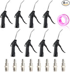 MEANLIN MEASURE 8 PCS Pistol Grip Air Blow Gun With 1/4" Nickel-plated Iron Air Plug For Air Compressor Home Garage Store Industrial