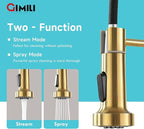 GIMILI Gold Touchless Kitchen Faucet with AC Adapter, Smart Motion Sensor Hands Free Single Handle Kitchen Sink Faucet with Pull Down Sprayer, Brushed Gold