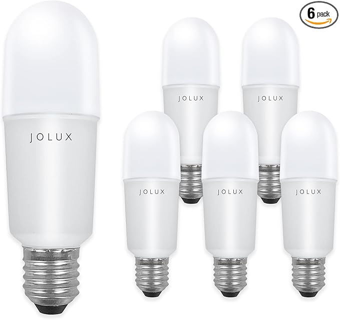 Jolux led Stick Lights for Enclosed Fixture,Led bulbs100 Watt Equivalent,6500K True White,1500 LM,E26 Medium Screw Base,High Lumen Light Bulb,Non-Dimmable, 6 Count (Pack of 1)………