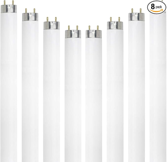 DYSMIO Lighting F15T8-CW 15 Watt T8 Straight Tube, Medium Bi-Pin Base, 4100K - Cool White Pack of 8