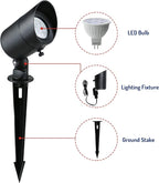 Doluck 4W LED Landscape Lights Low Voltage Landscape Lighting Spotlights GL101-BKLED8 AC/DC 12V Warm White Waterproof for Driveway,Yard, Lawn,Patio,Walls,Trees,Flags,Outdoor Light (Black, 8 Pack)