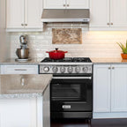 30 inch Freestanding Natural Gas Range or Liquid Propane Gas Range with 5 Burners, Large Capacity 24 inch Top Control Built-In Dishwasher with Third Rack, in Stainless Steel (Black)