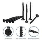 Deck Screws 2 Inch, Wood Screws #8 x 2, 150PCS, Torx Star Flat Head, Fence Construction Screws, Rust Resistant Epoxy Coated, T25 Bit Included, Black