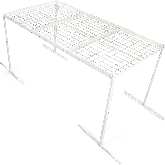 Kojem 3x6 Overhead Garage Storage Rack, 22'' to 40" Adjustable Heavy Duty Garage Ceiling Storage Racks Storage Organization System, 550LBS Weight Capacity, White,Heavy Duty Steel
