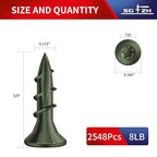 #8 x 5/8" Deck Screws (2548Pcs) 8lb. Exterior Wood Screws. Carbon Steel, Green, Flat Head, Rust Resistant epoxy Coated, with T25 Star Bit