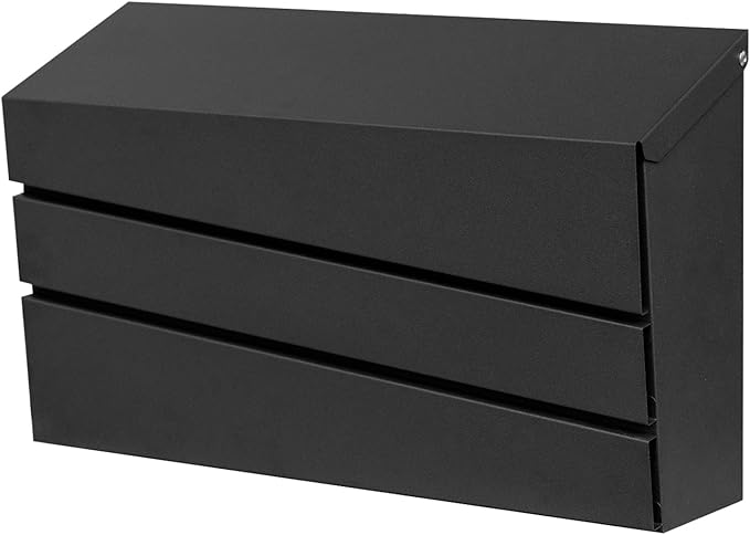 Wall-Mount Mailbox for Outside, Rust Resistant Mail Box Wall Mounted Outdoor, Galvanized Steel Morden Mailboxes (No Keys Locking)